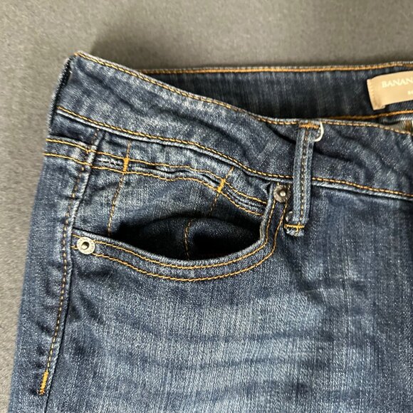 Banana Republic Factory Womens 29/8 Regular Bootcut Fit Blue Jeans Flap Pockets - Picture 4 of 11